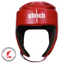 Шлем боксерский Clinch (РК) кож/зам красный  НФ-00005284