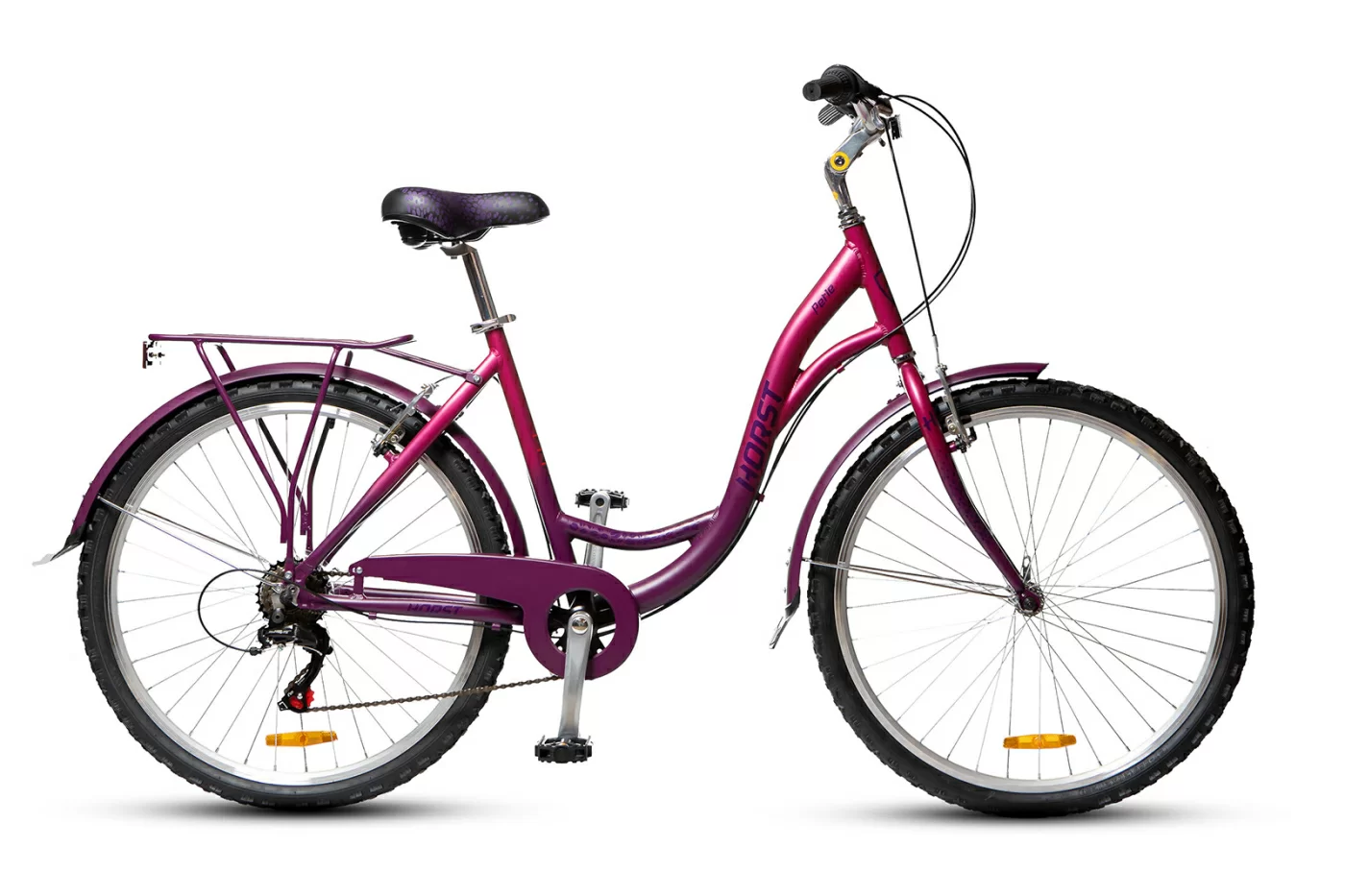 Реальное фото Велосипед женский HORST Perle 2023 Фиолетовый от магазина СпортСЕ