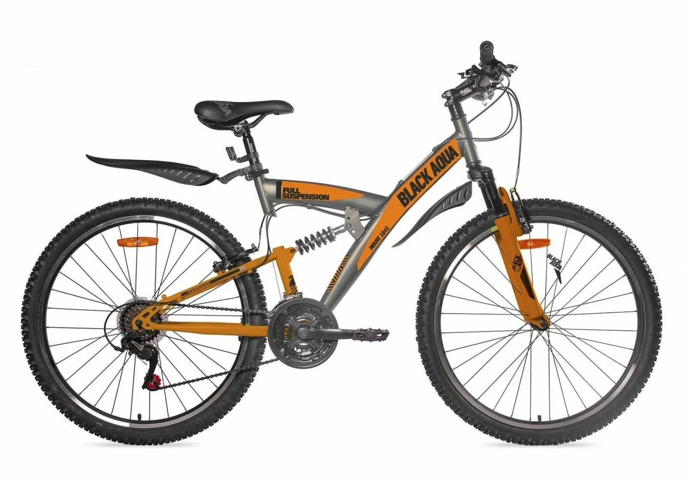 Реальное фото Велосипед Black Aqua Mount 1641 V 26" серый-оранжевый GL-308V от магазина СпортСЕ