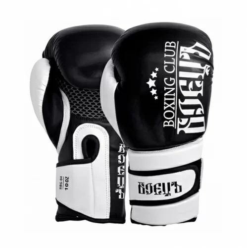 Реальное фото Перчатки боксерские  белые BBG-04 от магазина СпортСЕ