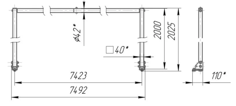  Рама складная нижняя для удержания сетки на земле  (для ворот 7,32х2,44 м) по низким ценам в Томске и Северске