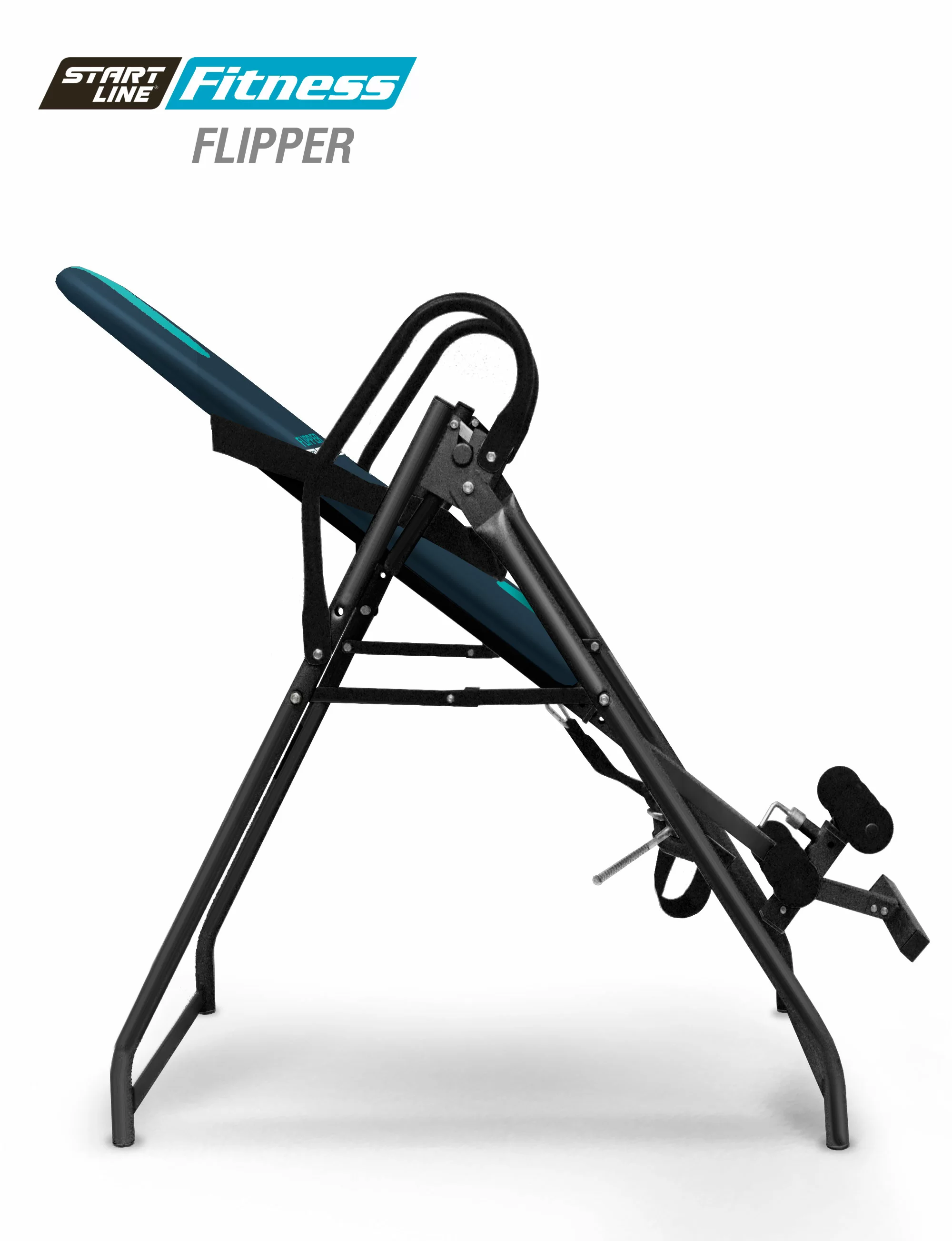 Реальное фото Инверсионный стол FLIPPER сине-бирюзовый от магазина СпортСЕ