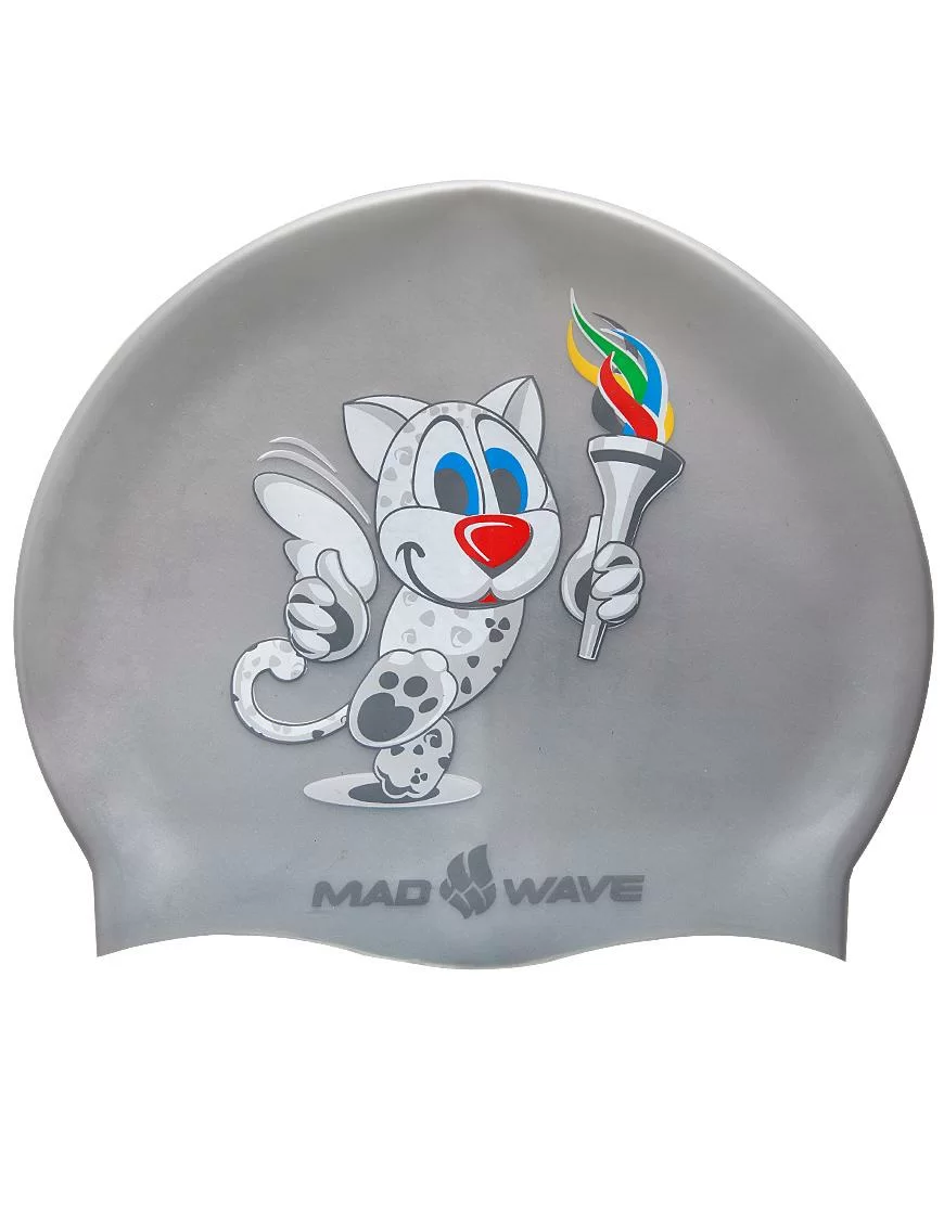 Реальное фото Шапочка для плавания Mad Wave Universiada Junior silver M0573 25 0 12W от магазина СпортСЕ