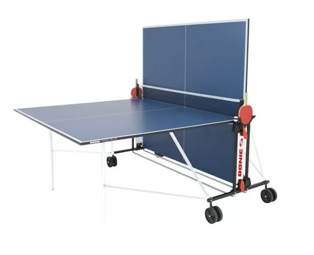 Реальное фото Теннисный стол DONIC OUTDOOR ROLLER FUN BLUE с сеткой 4мм 230234-B от магазина СпортСЕ