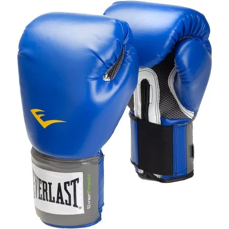 Реальное фото Перчатки боксерские Everlast Pro Style Anti-MB PU 10oz тренировочные синие 2210U от магазина СпортСЕ