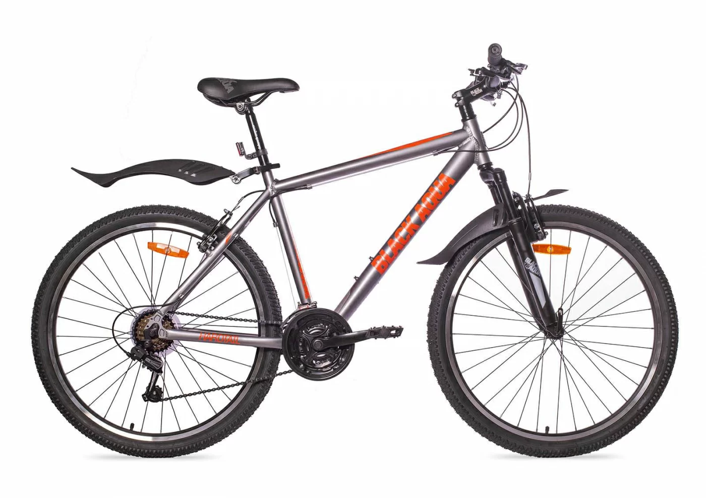 Реальное фото Велосипед Black Aqua Cross 2651 V matt 26" серый-оранжевый GL-317V от магазина СпортСЕ