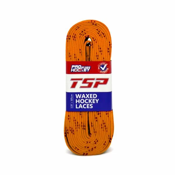 Реальное фото Шнурки хоккейные 244см с пропиткой Well Hockey  Hockey Laces Waxed Orange 0004076 от магазина СпортСЕ