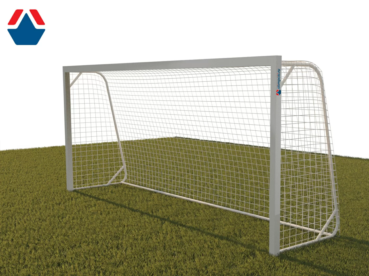 Реальное фото Ворота футбольные 5х2х1м алюминиевый профиль 80х80мм свободностоящие от магазина СпортСЕ