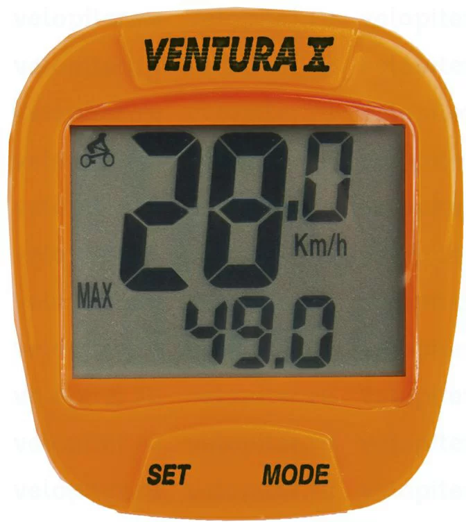 Реальное фото Велокомпьютер Ventura X 10 ф-ций оранжевый 5-244553 от магазина СпортСЕ