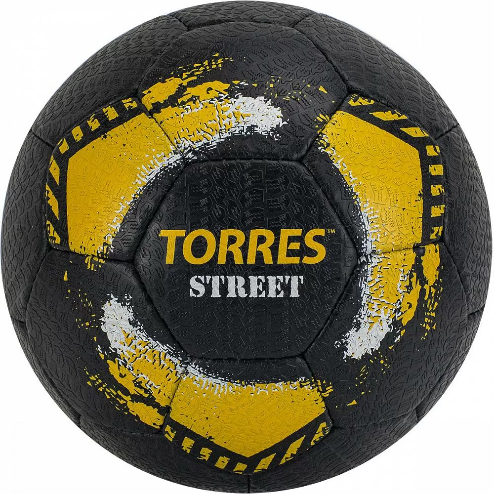 Реальное фото Мяч футбольный Torres Street №5 32 п. рез. руч. сшив. чер-желтый F020225 от магазина СпортСЕ