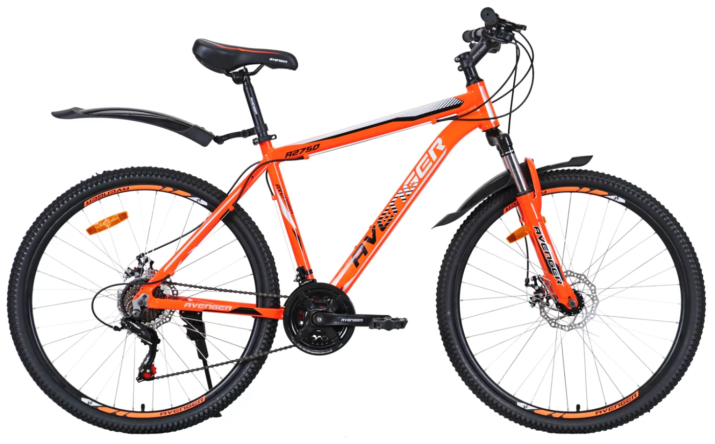 Реальное фото Велосипед 27.5" AVENGER A275D, оранжевый неон/серый, 19" (2021) от магазина СпортСЕ