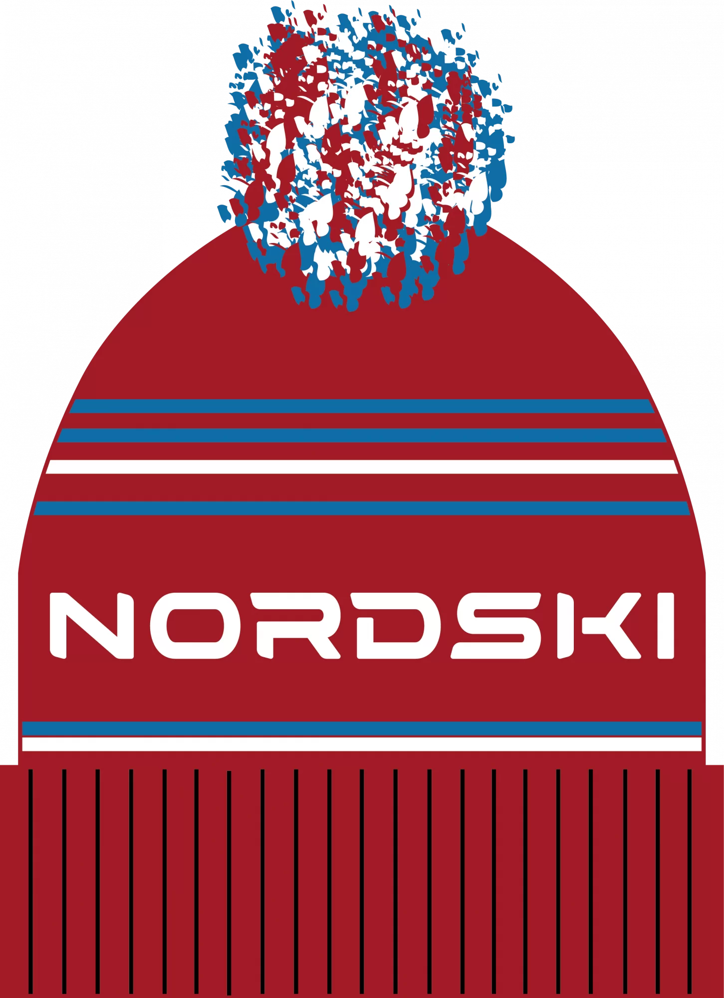 Реальное фото Шапка Nordski Stripe Red RUS NSV470902 от магазина СпортСЕ
