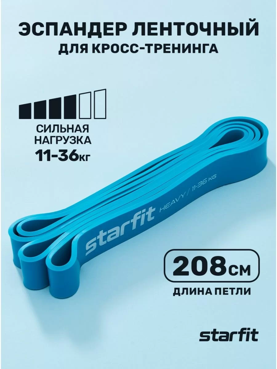 Реальное фото Эспандер ленточный StarFit ES-803 11-36 кг 208х2,9 см синий УТ-00020249 от магазина СпортСЕ