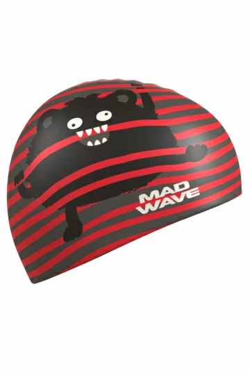Реальное фото Шапочка для плавания Mad Wave Monster Junior Red M0573 09 0 05W от магазина СпортСЕ