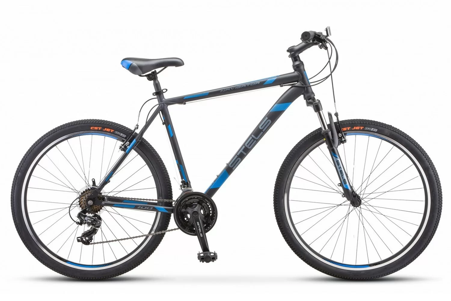 Реальное фото Велосипед Stels Navigator-700 MD 27.5" (2020) серебристый/синий F010 от магазина СпортСЕ