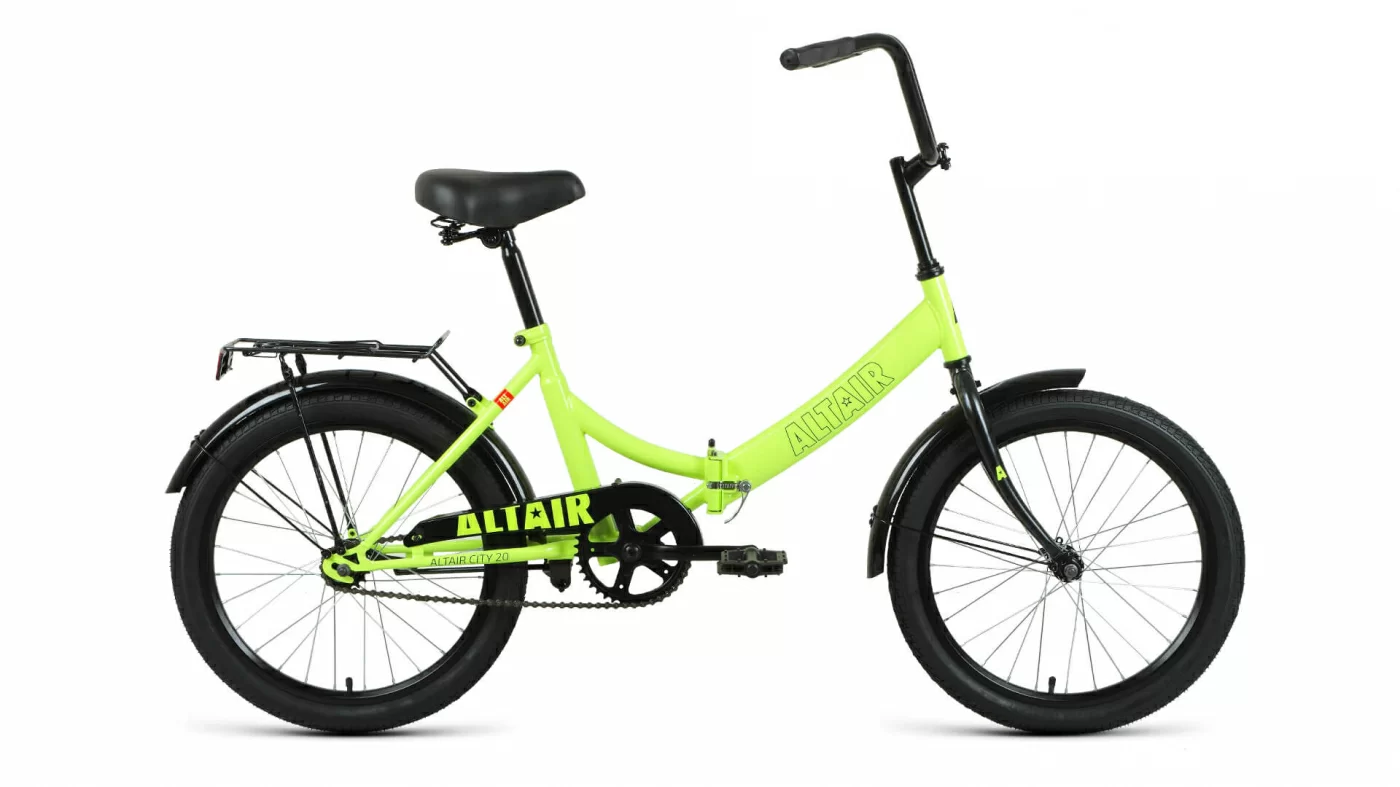 Реальное фото Велосипед Altair City 20 скл (2022) ярко-зеленый/черный RBK22AL20004 от магазина СпортСЕ