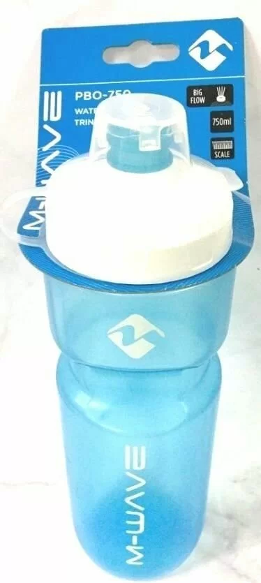 Реальное фото Велофляга M-Wave пластиковая 0,75л с крышкой с широким соском, голубой 5-340404 от магазина СпортСЕ