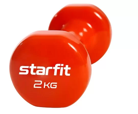 Реальное фото Гантели виниловые 2 кг StarFit Core DB-101 оранжевый (пара) УТ-00020383 от магазина СпортСЕ