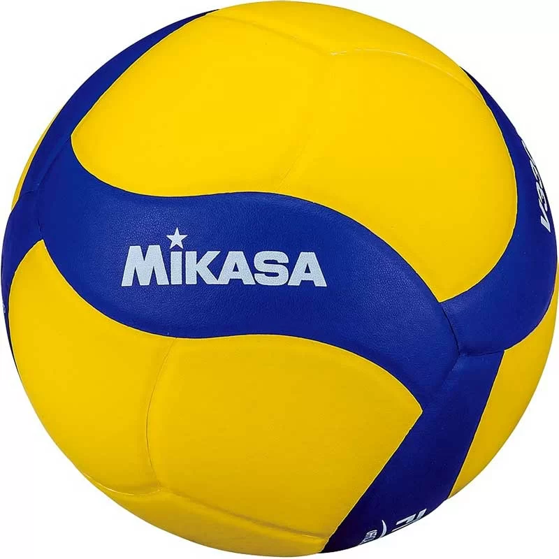 Реальное фото Мяч волейбольный Mikasa V330W синт.кожа (ПУ) клееный желто-синий от магазина СпортСЕ