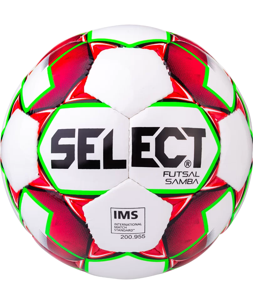 Реальное фото Мяч футзальный Select Samba IMS №4 белый/красный/салатовый/черный 852618 от магазина СпортСЕ