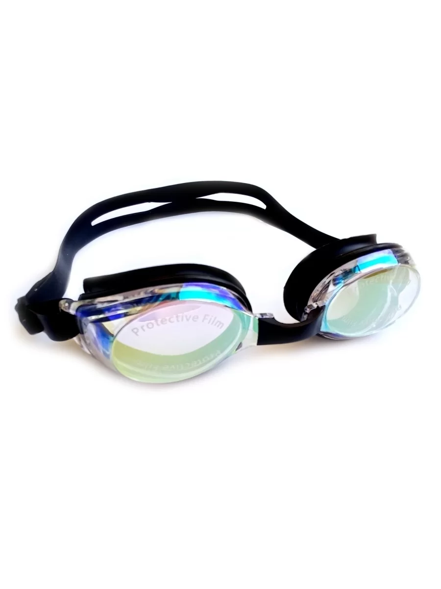 Реальное фото Очки для плавания Fox HJ-504MМ взрослые многоцветные зеркальные черный от магазина СпортСЕ