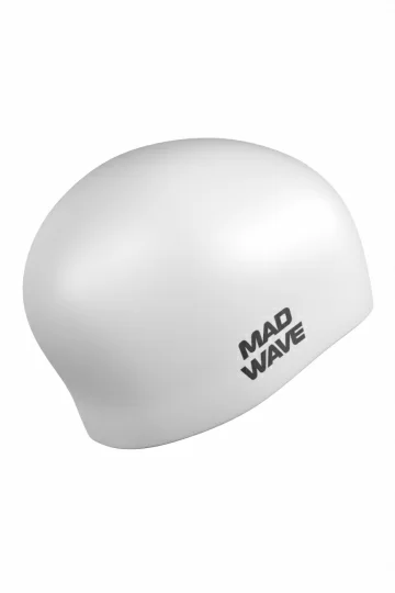 Реальное фото Шапочка для плавания Mad Wave Long Hair Silicone White M0511 01 0 02W от магазина СпортСЕ