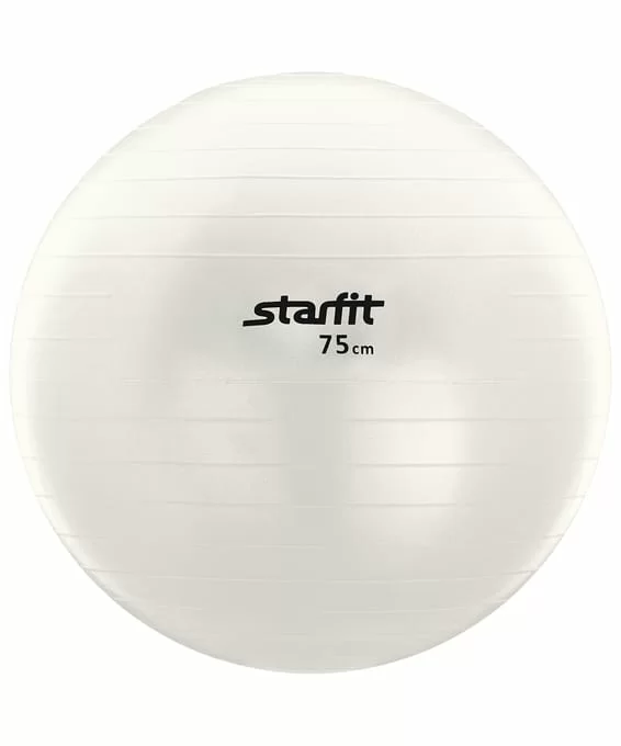 Реальное фото Фитбол 75см StarFit GB-102 с насосом антивзрыв белый 8863 от магазина СпортСЕ