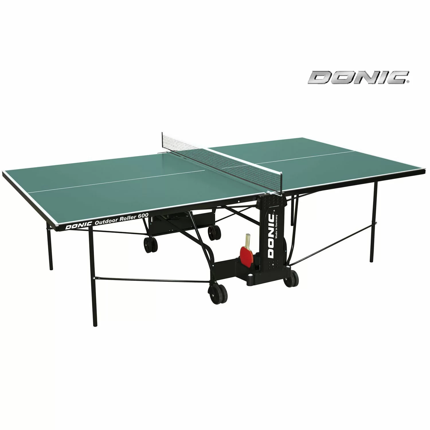 Реальное фото Теннисный стол DONIC OUTDOOR ROLLER 600 зеленый 230293-G от магазина СпортСЕ