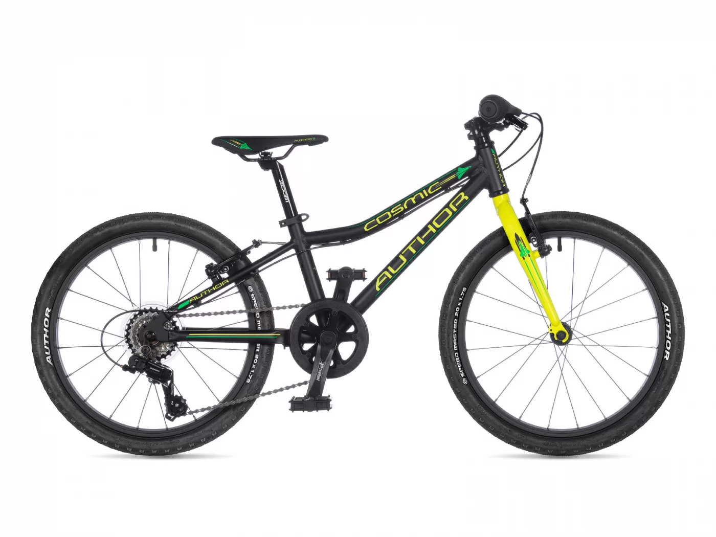 Реальное фото Велосипед детский AUTHOR Cosmic 2022 Чёрно-жёлтый от магазина СпортСЕ
