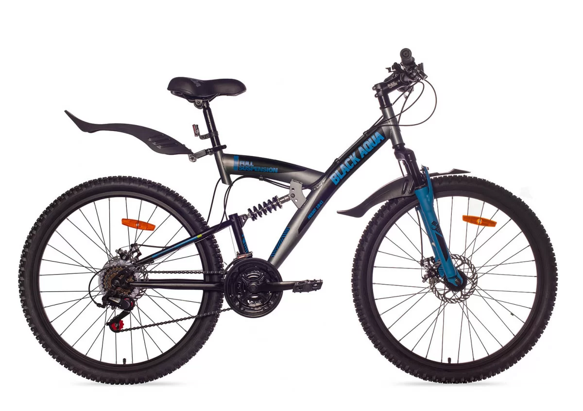 Реальное фото Велосипед Black Aqua Mount 1641 D 26" серый-синий GL-309D от магазина СпортСЕ