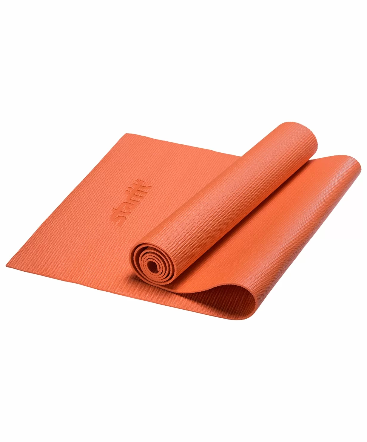 Реальное фото Коврик для йоги StarFit FM-101 PVC 173x61x0,4 см оранжевый УТ-00008832 от магазина СпортСЕ