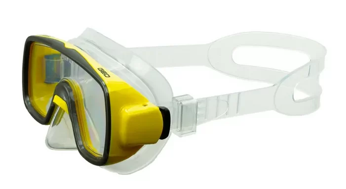 Реальное фото Маска для плавания Salvas Geo Mask р.Junior желтый CA105S1GYSTH от магазина СпортСЕ