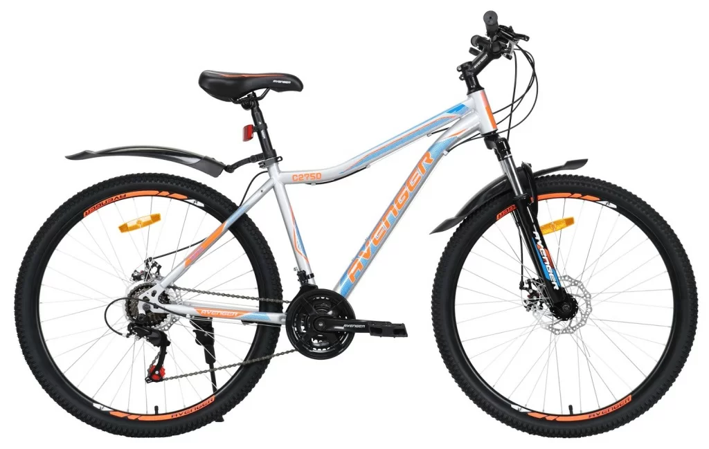 Реальное фото Велосипед 27.5" AVENGER C275D, серый/синий неон, 17,5" от магазина СпортСЕ