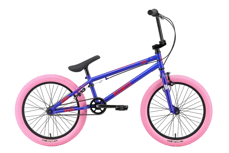 Реальное фото Велосипед Stark Madness BMX 1(2025)  ярко-синий/красный/светлый розовый от магазина СпортСЕ