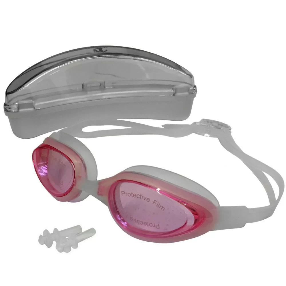 Реальное фото Очки для плавания H10180-2 с берушами розовый 10014040 от магазина СпортСЕ