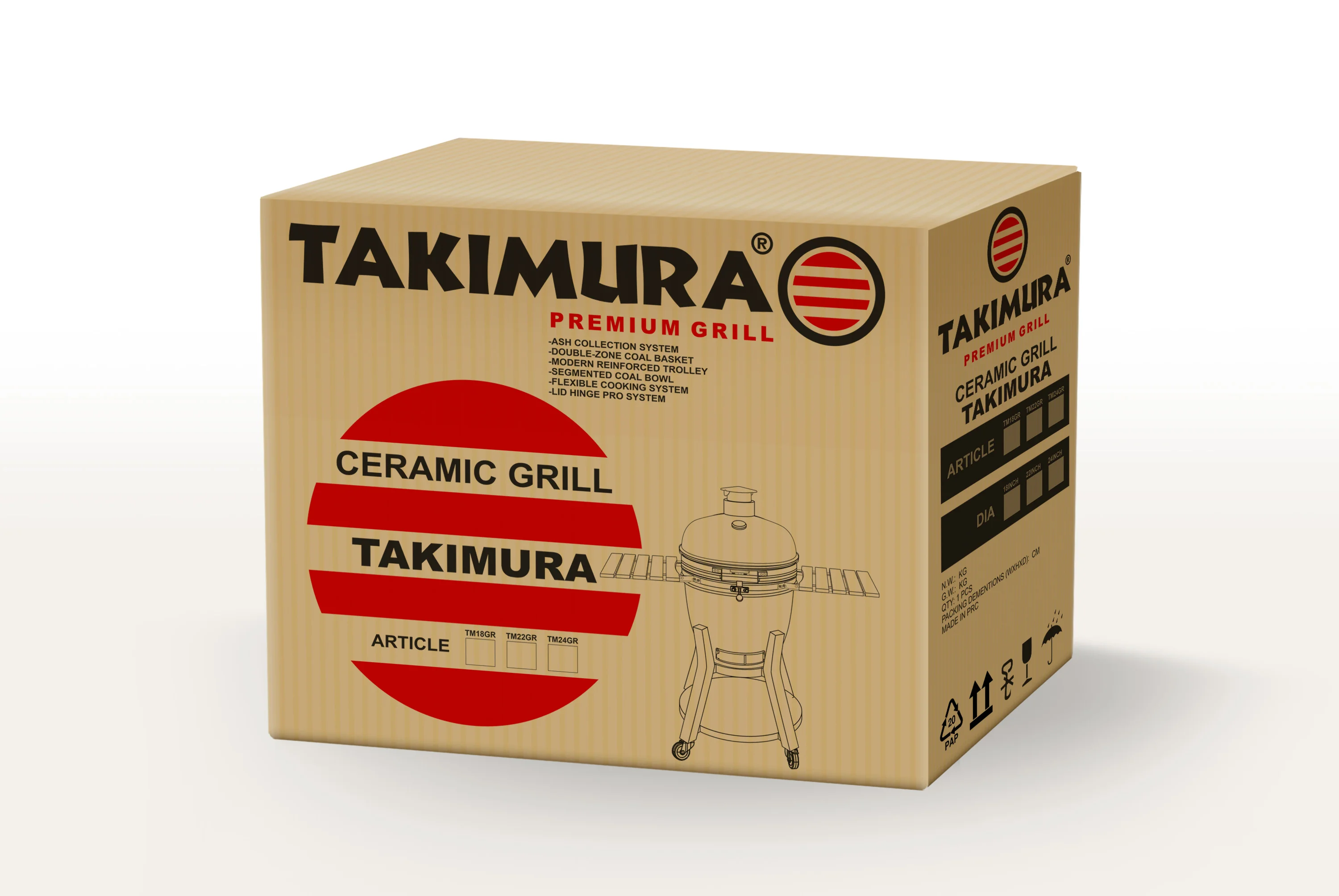  Керамический гриль Takimura 22 дюйма (графит) по низким ценам в Томске и Северске