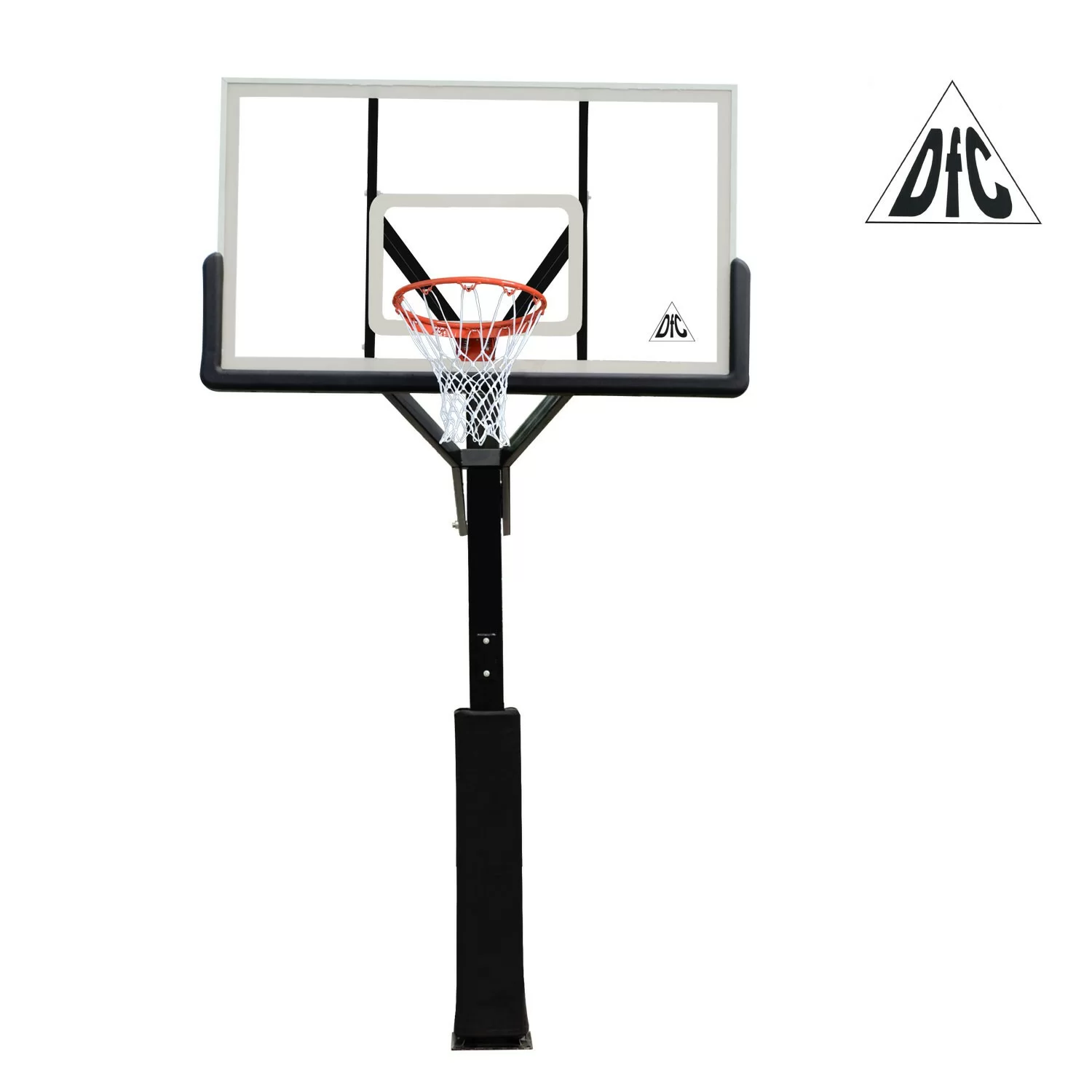 Реальное фото Баскетбольная стационарная стойка DFC ING72G 180x105CM стекло (четыре короба) от магазина СпортСЕ