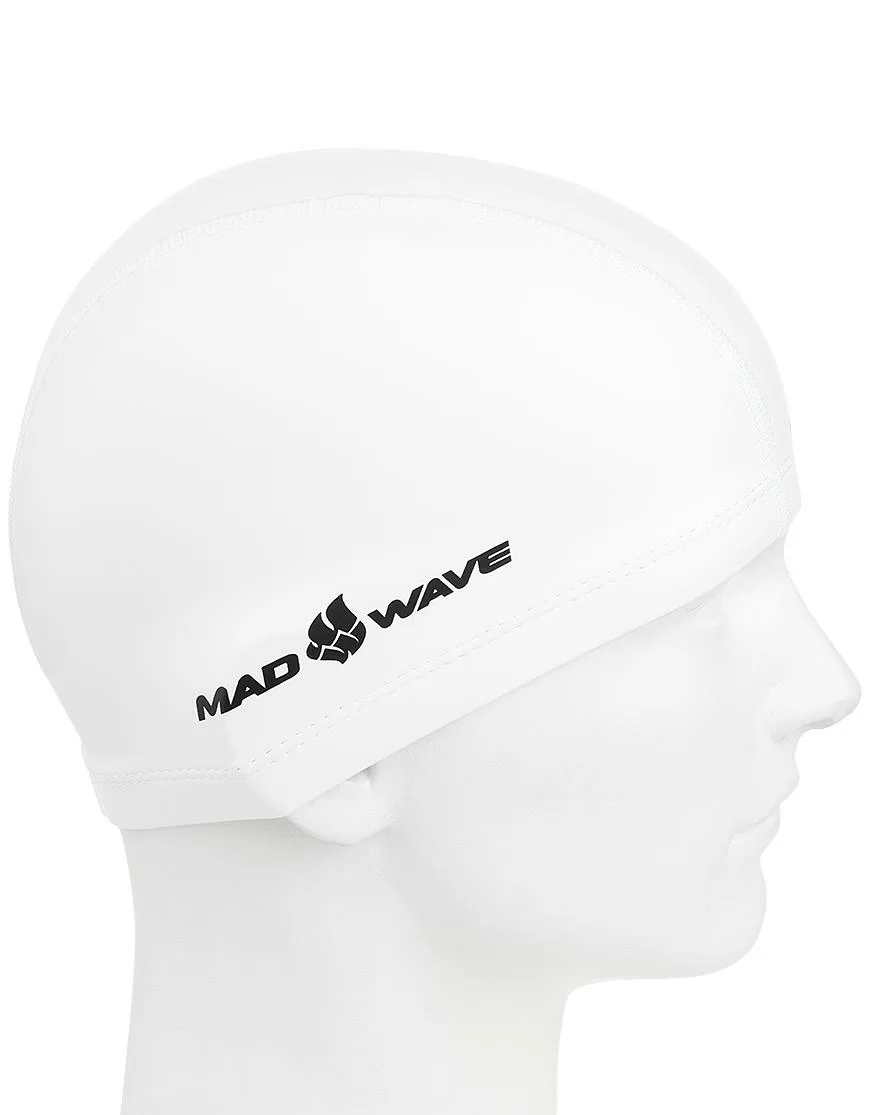 Реальное фото Шапочка для плавания Mad Wave PUT Coated white M0585 01 0 02W от магазина СпортСЕ