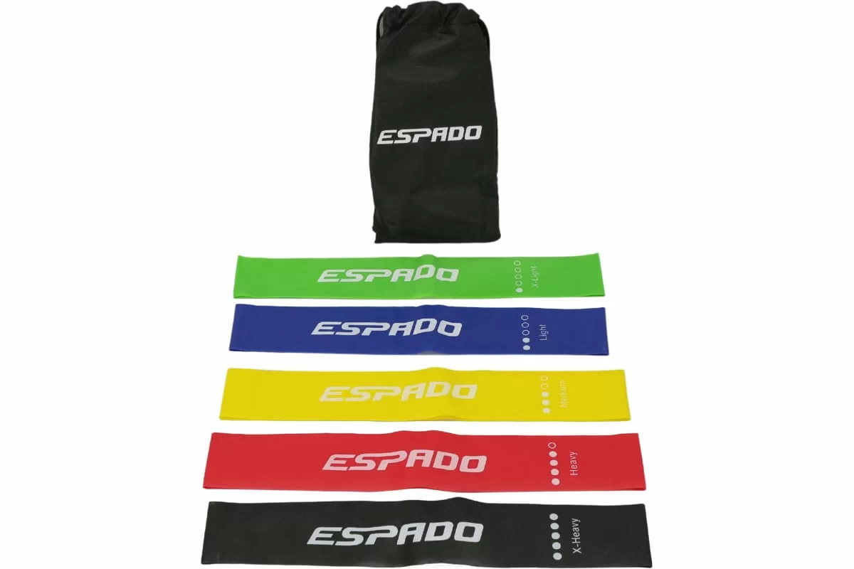 Реальное фото Мини-эспандеры Espado 5 шт в сумке ES2611C от магазина СпортСЕ