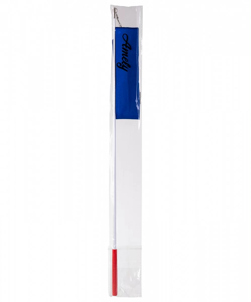Реальное фото Лента гимн. с палочкой для худ.гимнаст. 4м Amely синяя AGR-201 от магазина СпортСЕ