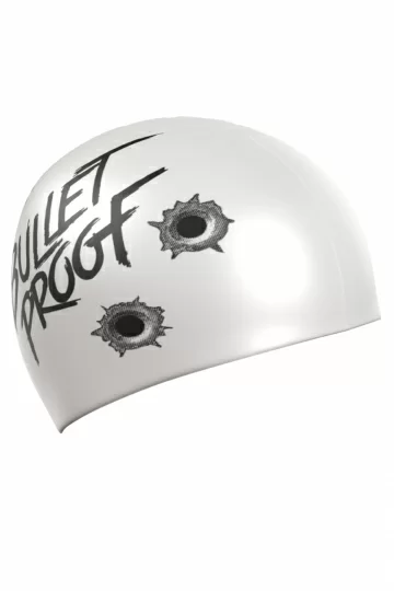 Реальное фото Шапочка для плавания Mad Wave Bullet Proof white M0551 01 0 02W от магазина СпортСЕ