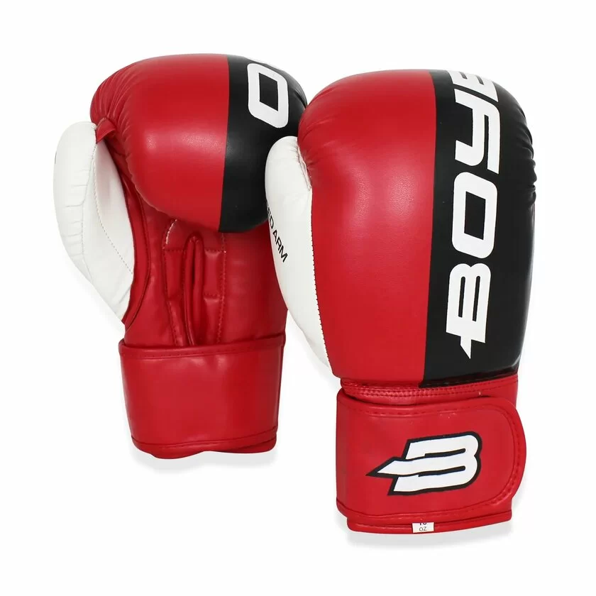 Реальное фото Перчатки боксерские BoyBo Speed Arm красные от магазина СпортСЕ
