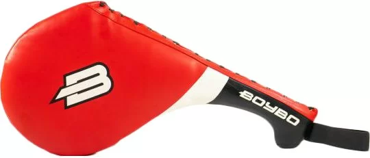 Реальное фото Лапа-ракетка тхэквондо BoyBo двойная красная от магазина СпортСЕ