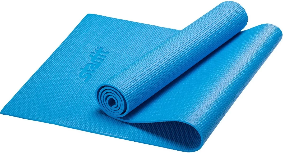 Реальное фото Коврик для йоги StarFit FM-101 PVC 173x61x1,0 см синий  8839 от магазина СпортСЕ