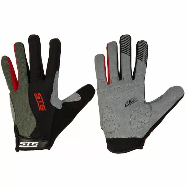 Реальное фото Перчатки STG с длин. пальцами с защитной прокладкой на липучке Х87906 от магазина СпортСЕ