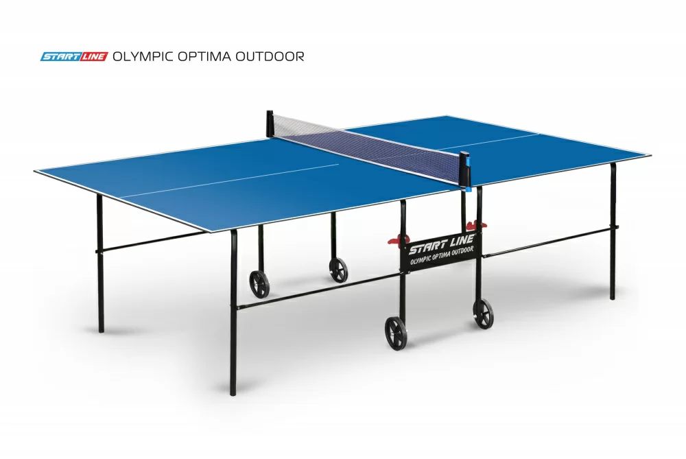 Реальное фото Теннисный стол Start Line Olympic Optima всепогодный с сеткой blue 6023-4 от магазина СпортСЕ