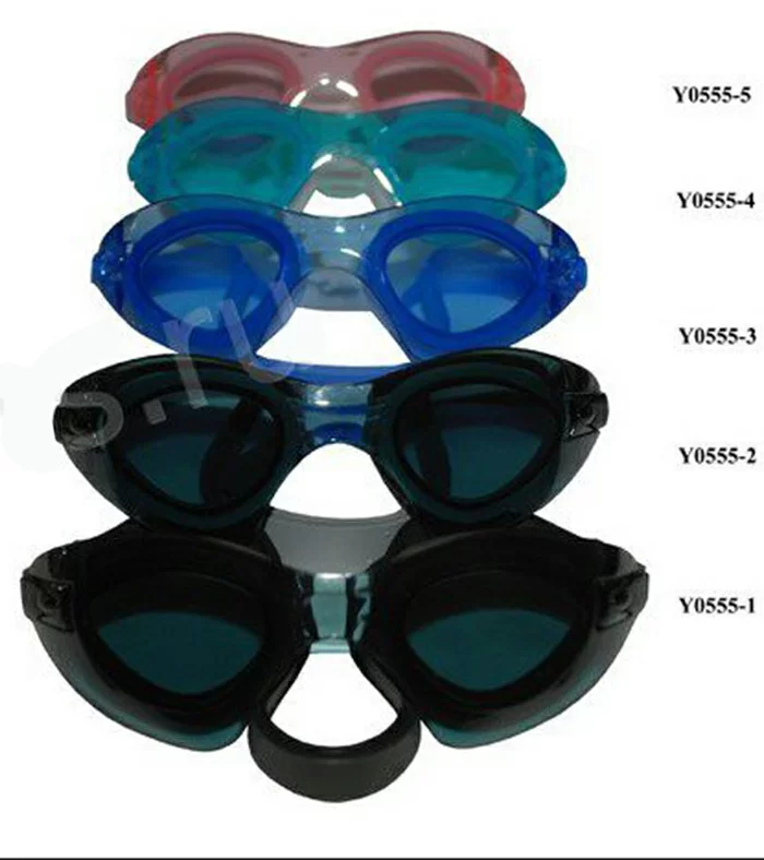 Реальное фото Очки-маска для плавания Whale Y0555-3 оправа голубая стекло голубое Y0555-3 от магазина СпортСЕ
