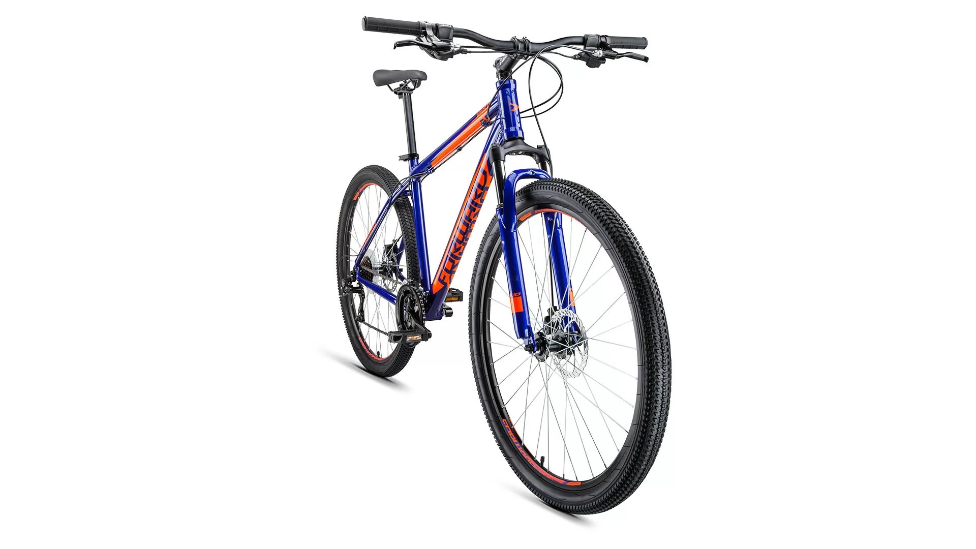 Реальное фото Велосипед Forward Apache 29 2.0 disc (21ск) (2019) синий/оранжевый от магазина СпортСЕ