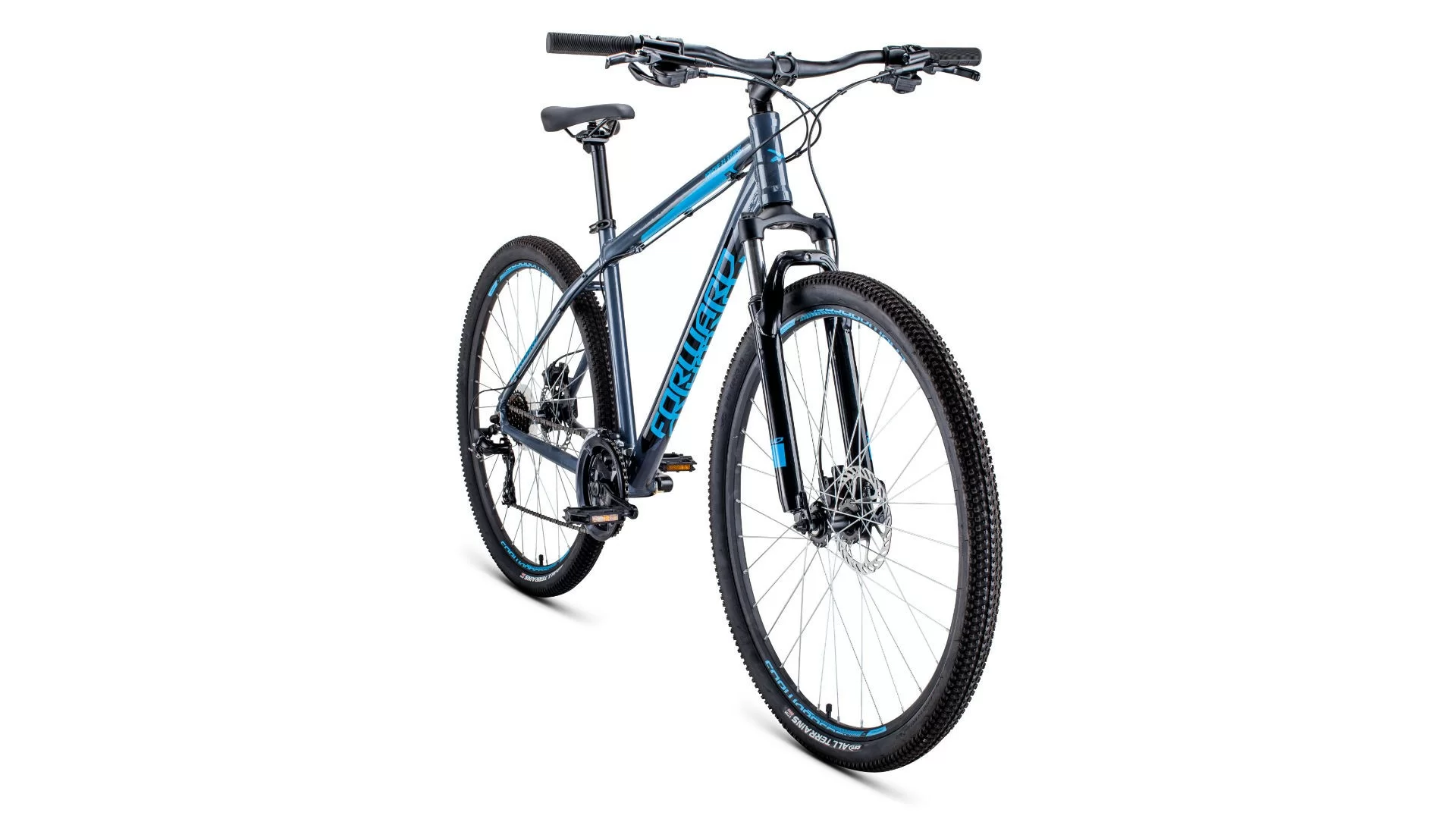 Реальное фото Велосипед Forward Apache 29 3.0 disc (2020) серый/голубой от магазина СпортСЕ