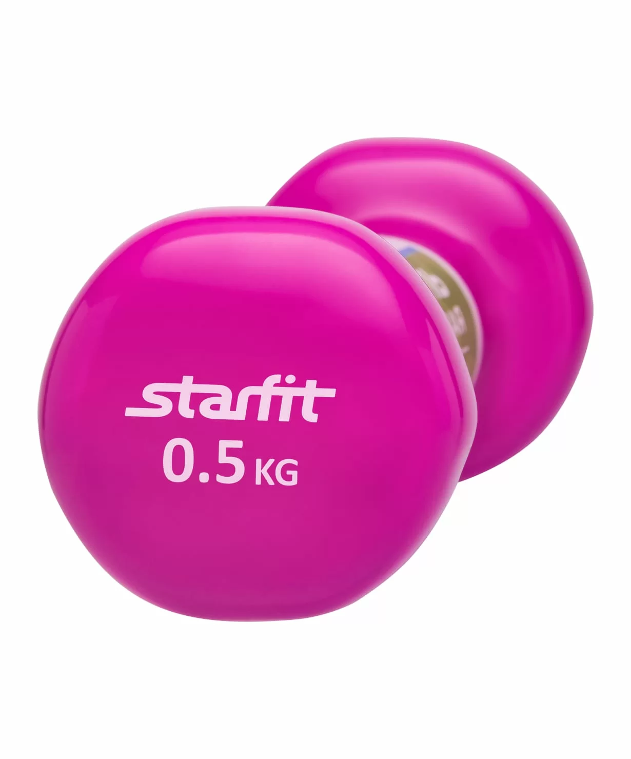 Реальное фото Гантель виниловая 0.5 кг StarFit DB-101 розовая 7040 от магазина СпортСЕ